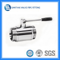 Hygienic 304/316L Sanitary Valves, Three Way Welded Pneumatic Ball Valve with Actuator